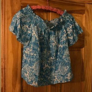 Lilly Pulitzer Off The Shoulder Linen Top. Size XL. NWT